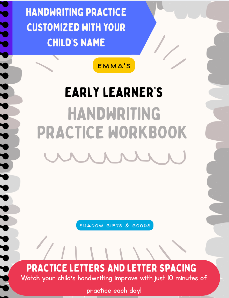 PERSONALIZED NAME Handwriting Practice Workbook