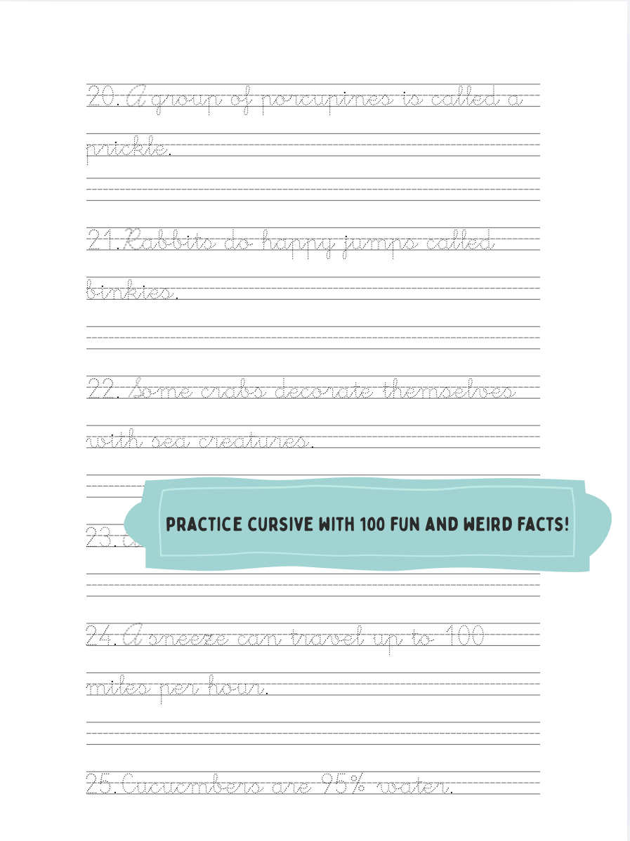 PERSONALIZED NAME Cursive Handwriting Practice Workbook